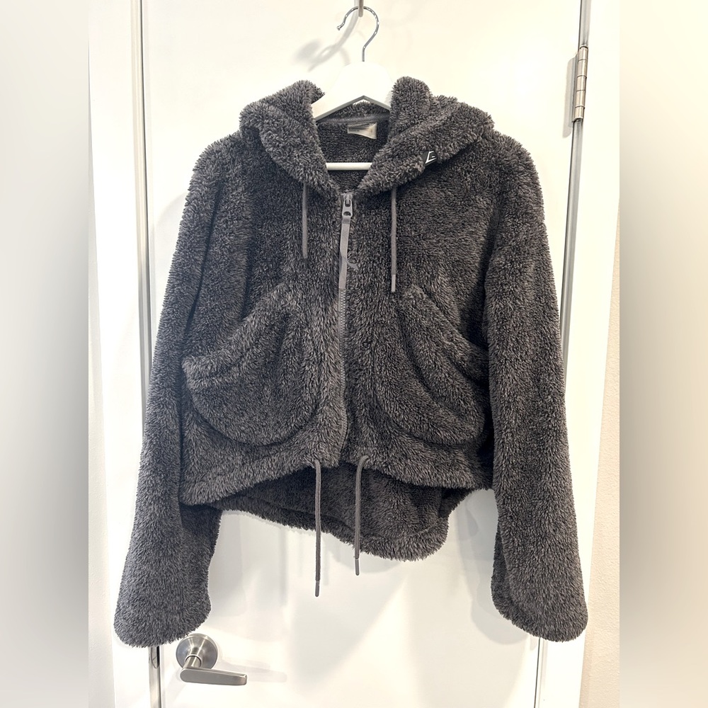 Gymshark cozy zip hoodie black size small oversized fit